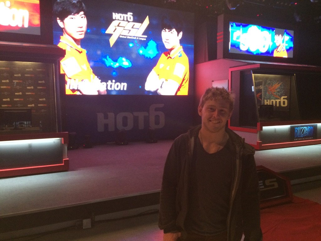 Nick at the GSL studios near the stage